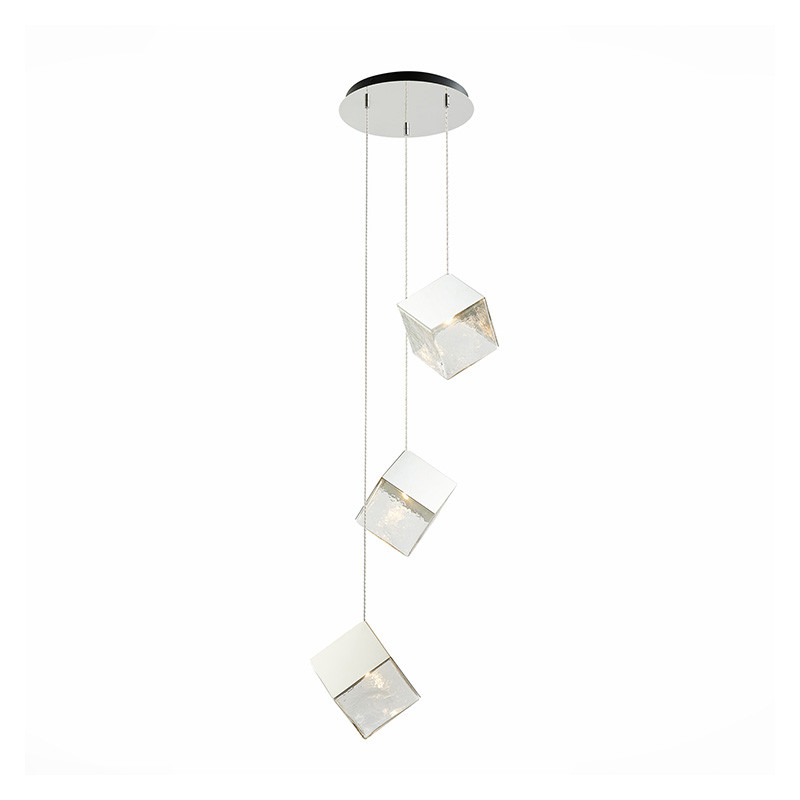 Потолочная люстра Pyrite Chrome cube 3