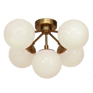 Потолочный светильник Modo 5 Brass color & white glass