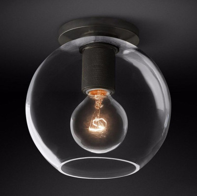 Потолочный светильник Utilitaire Globe Shade Flushmount Black