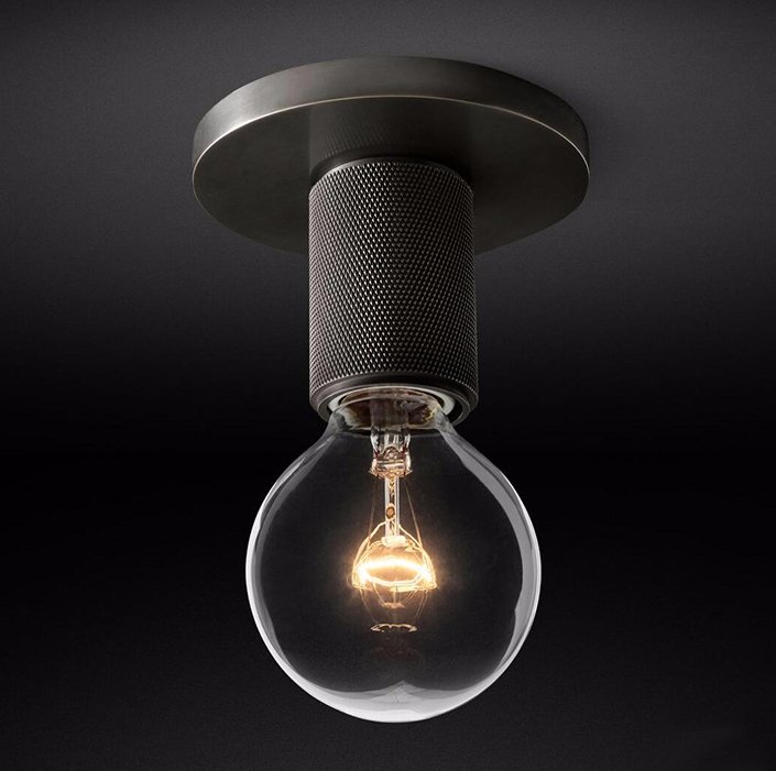 Потолочный светильник Utilitaire Socket Flushmount Black