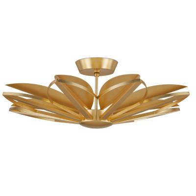 Потолочный светильник в форме золотых листьев из металла Golden Petals