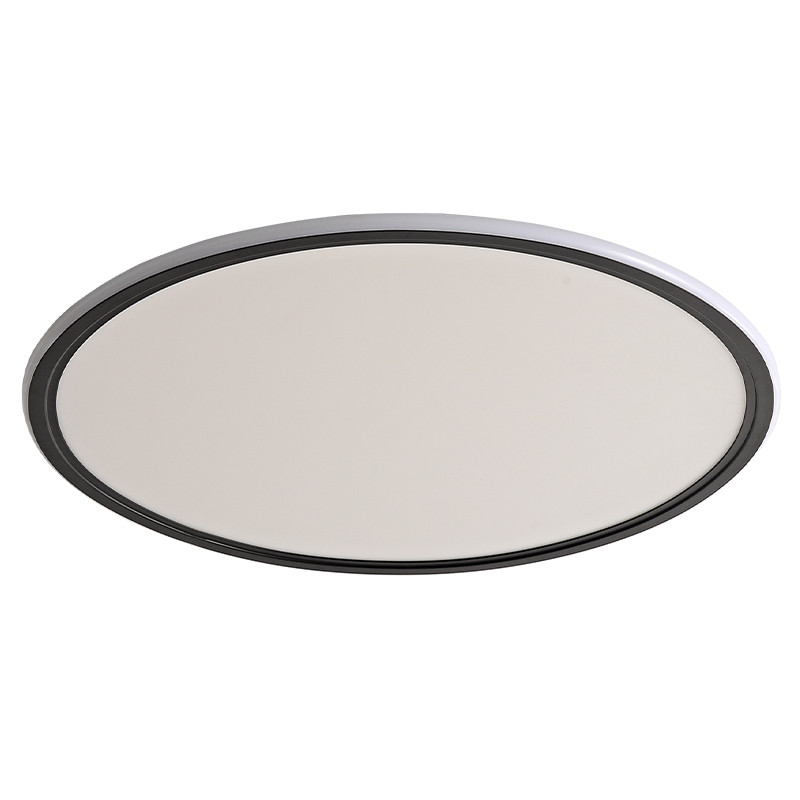 Потолочный светильник круглой формы из стали и акрила с пультом Maelis White and Black