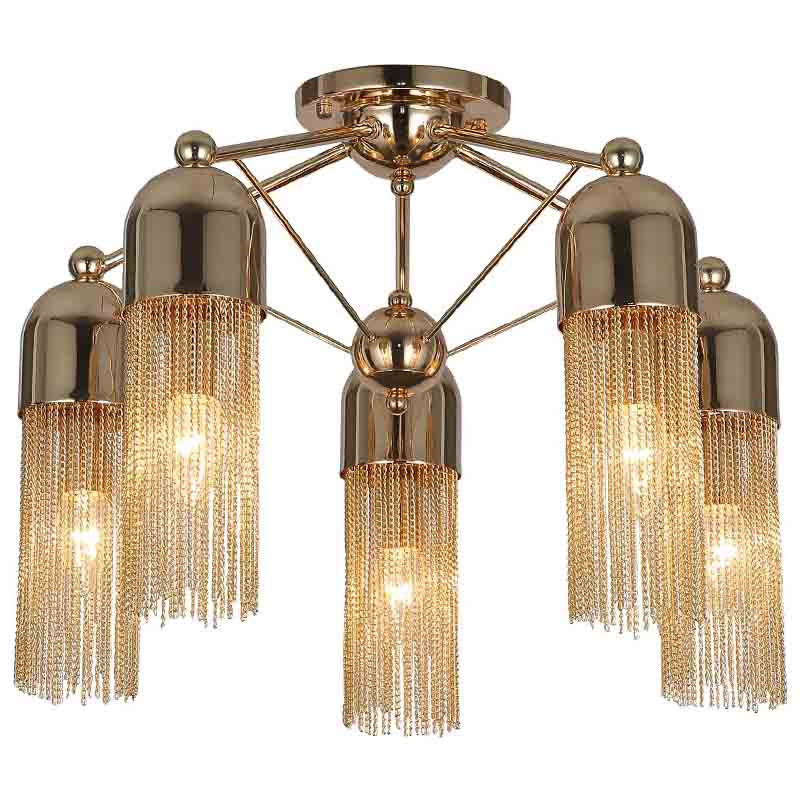 Потолочный светильник с декором из цепочек ATLANTIS CHAIN