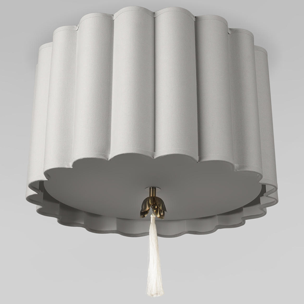 Потолочный светильник с кисточкой и рифленым плафоном из ткани Ripple Pendant