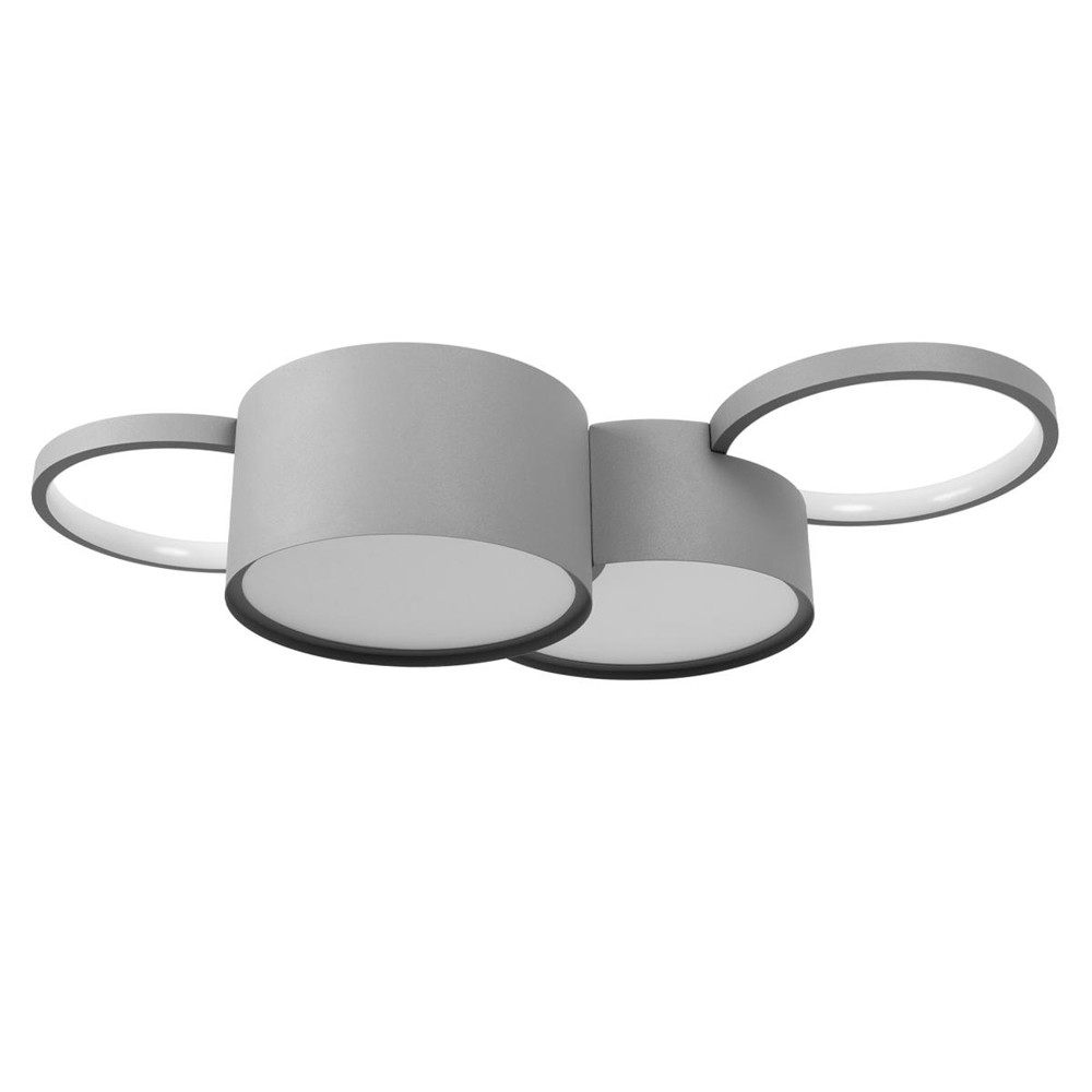 Потолочный светильник светодиодный матовый из 4 плоских и объемных колец Maxine Light