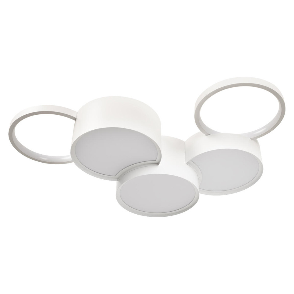 Потолочный светильник светодиодный матовый из 5 плоских и объемных колец Maxine Light