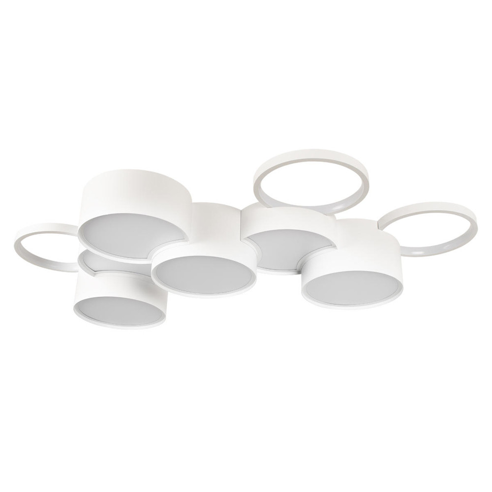 Потолочный светильник светодиодный матовый из 9 плоских и объемных колец Maxine Light