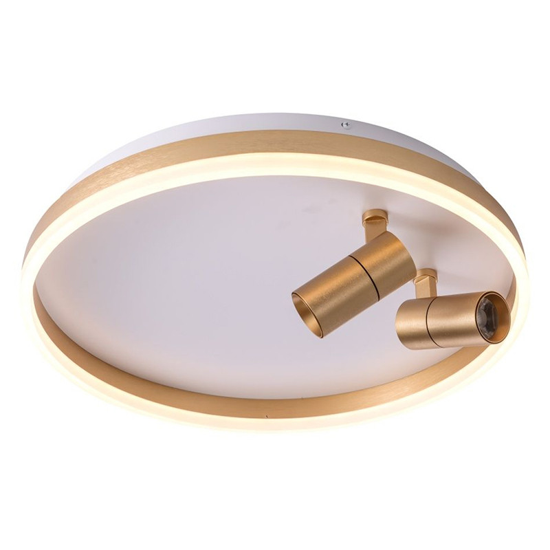 Потолочный светильник светодиодный с золотыми плафонами цилиндрической формы из полистирола и стали Neoteric Gold