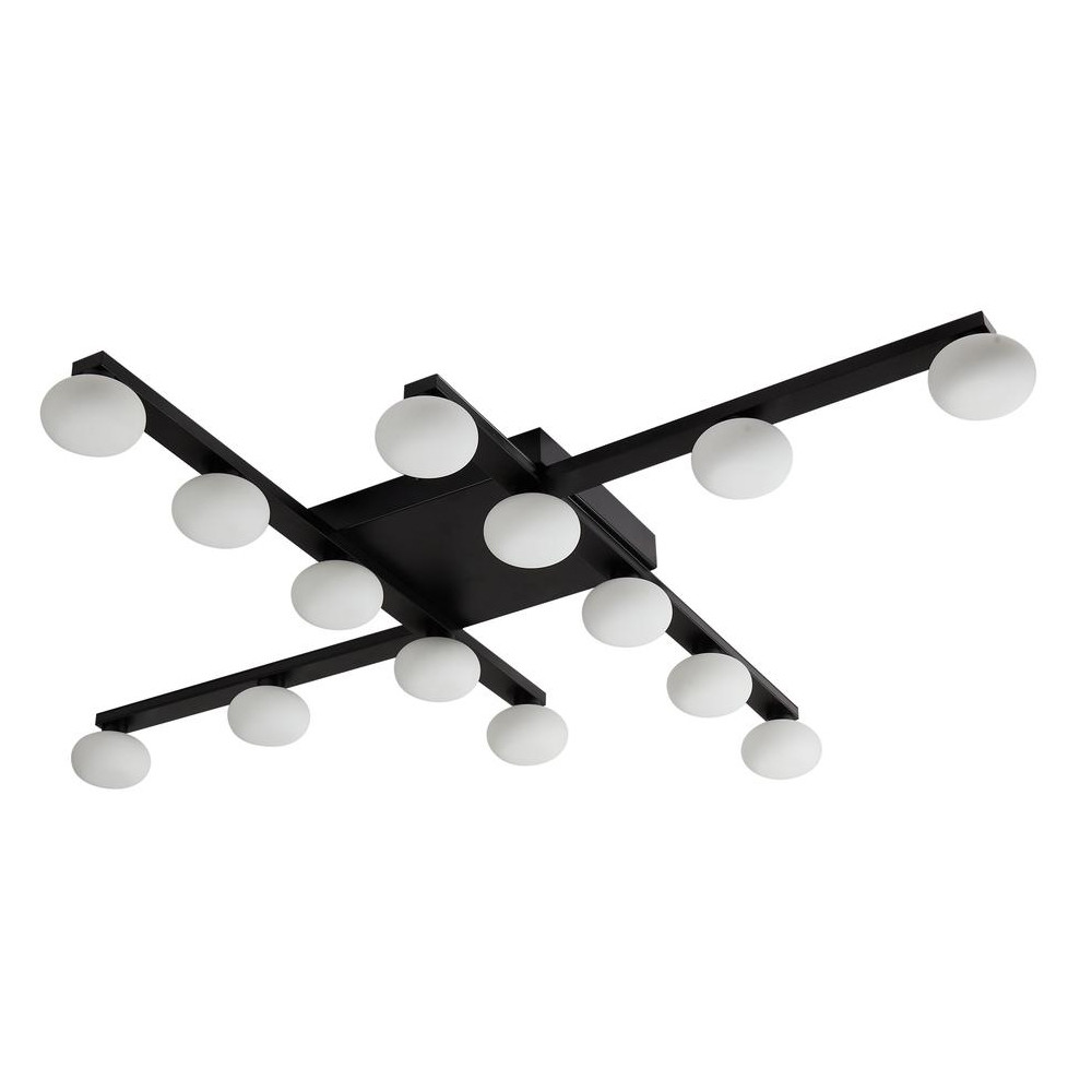 Потолочный светильник черный с 14-ю светодиодныими лампами Guides