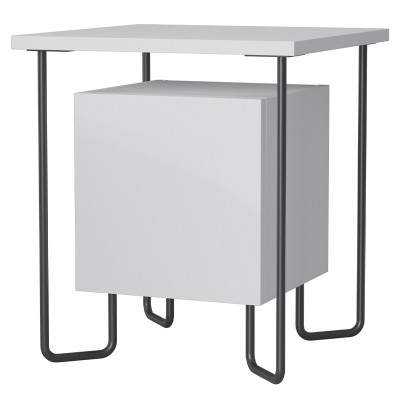 Прикроватная тумба белого цвета с дверцей ACRES NIGHTSTAND WHITE