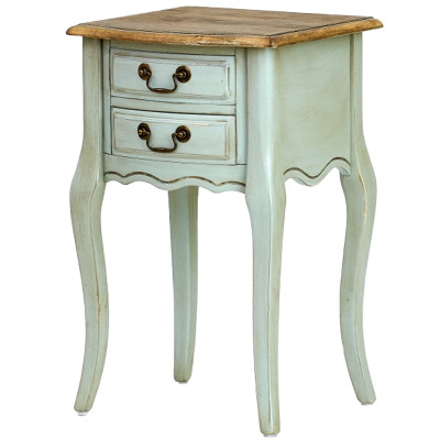 Прикроватная тумба из массива березы светло-бирюзовая Montmartre Provence Bedside Table