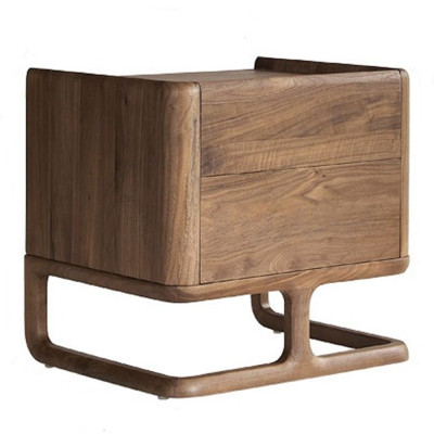 Прикроватный деревянный столик с 2-мя ящиками Moon Walnut Furniture