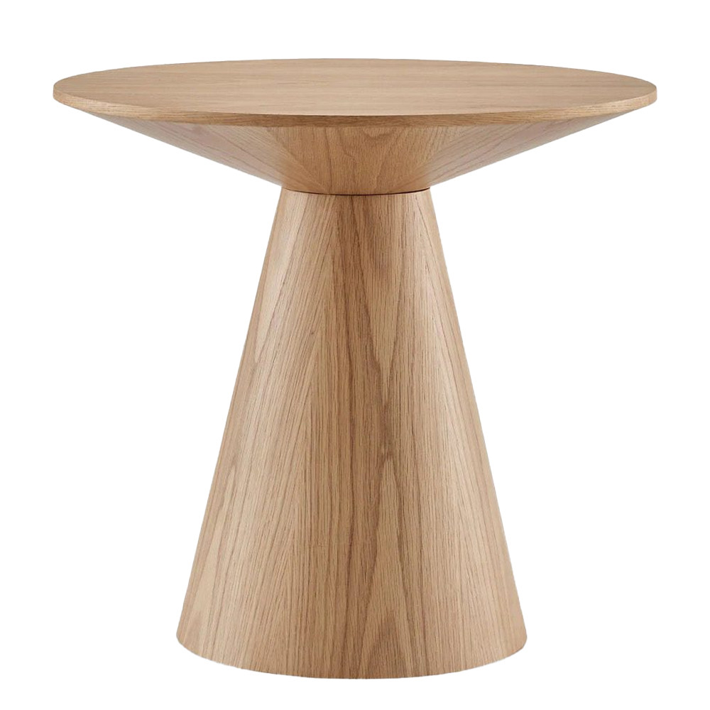 Приставной круглый деревянный стол Wooden Side Table