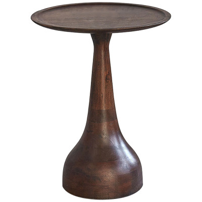 Приставной круглый столик из массива акации Veras Side Table Brown