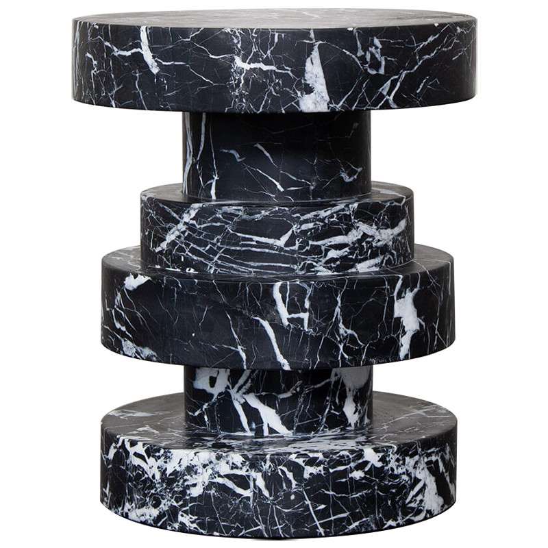 Приставной стол Apollo Stool Nero Marquina дизайн Kelly Wearstler