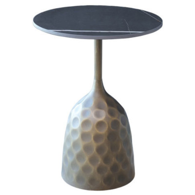 Приставной стол Cluster Surface Bronze Black Stone Side Table