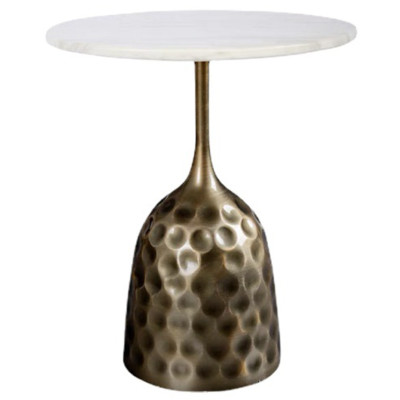 Приставной стол Cluster Surface Bronze White Stone Side Table