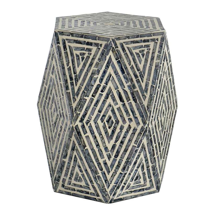 Приставной стол Geometric Инкрустация ракушками устриц