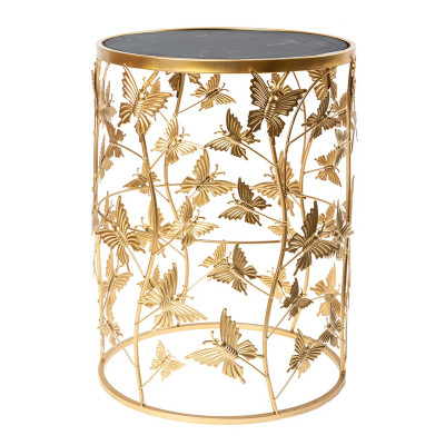 Приставной стол Gold Butterfly чёрный мрамор