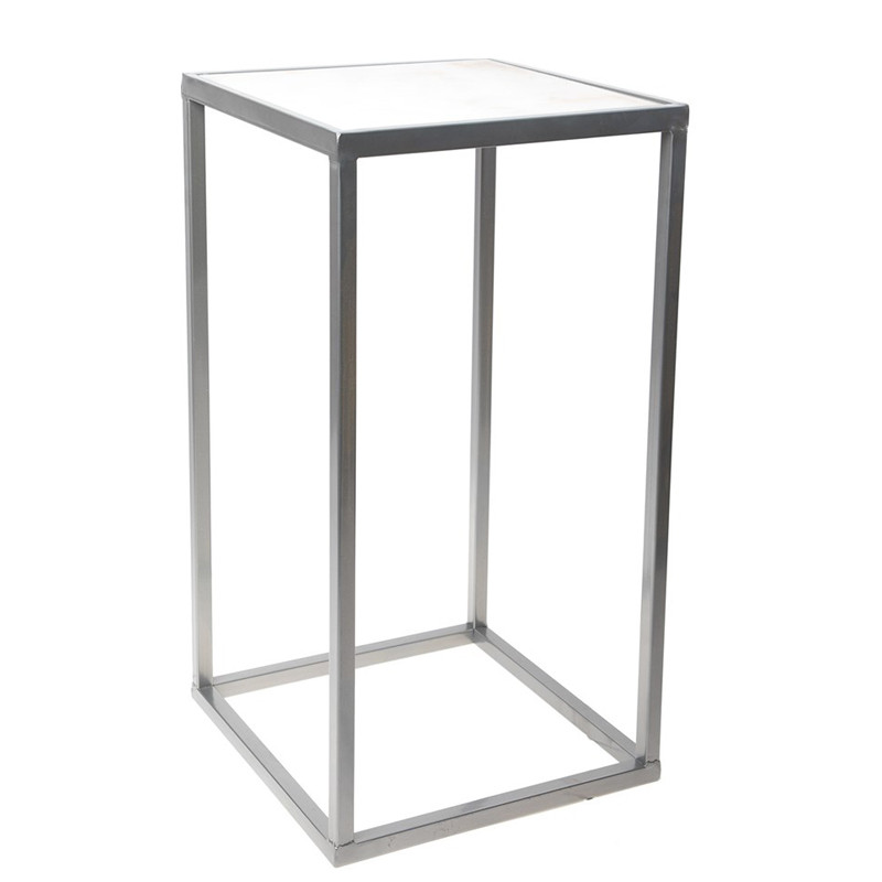 Приставной стол Quadrilateral Base chrome белый мрамор