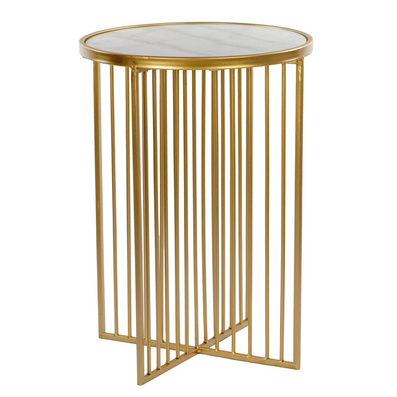 Приставной стол Side Table Marble crossed белый мрамор