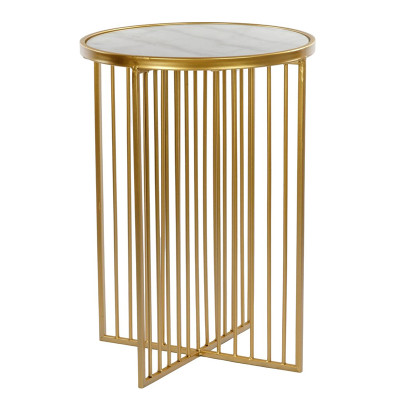 Приставной стол Side Table Marble crossed белый мрамор