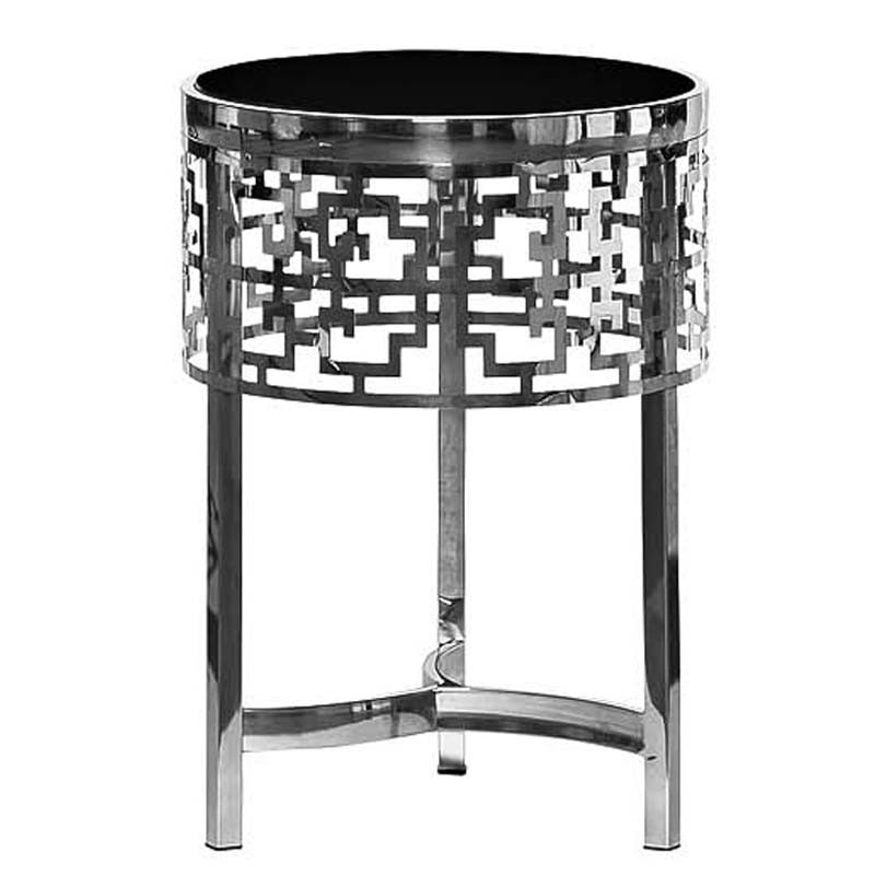 Приставной стол Yen Geometry Side Table silver 50