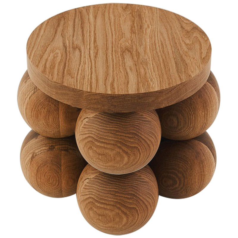 Приставной стол деревянный Wooden Spheres Unique Shaped Side Table