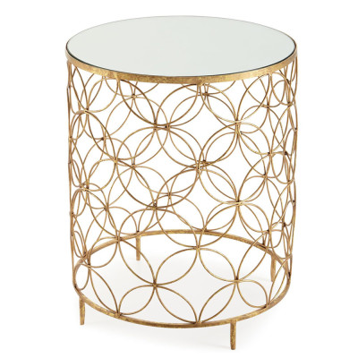 Приставной стол золотой с зеркальной столешницей Golden Symphony