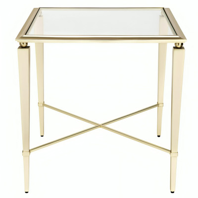 Приставной стол с квадратной стеклянной поверхностью Square Side Table