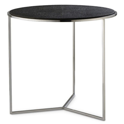 Приставной стол с круглой столешницей из кожи Textured Side Table