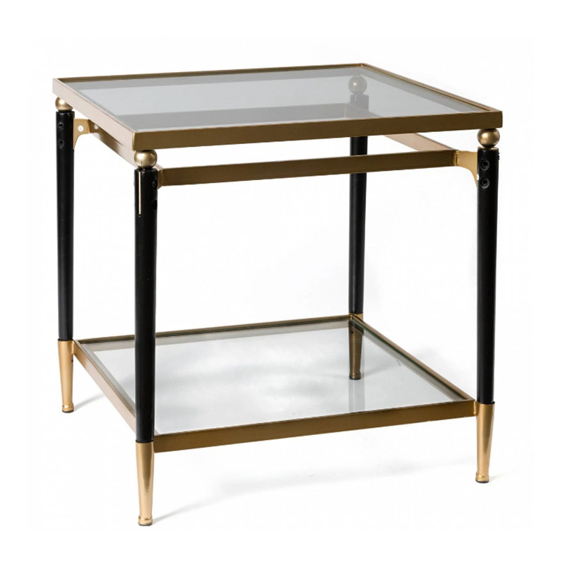 Приставной столик Black & Gold Table two-tier