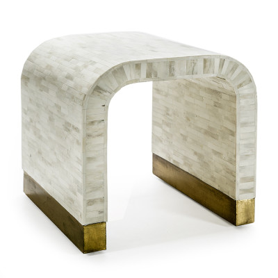 Приставной столик BONE INLAY SIDE TABLE-Cream