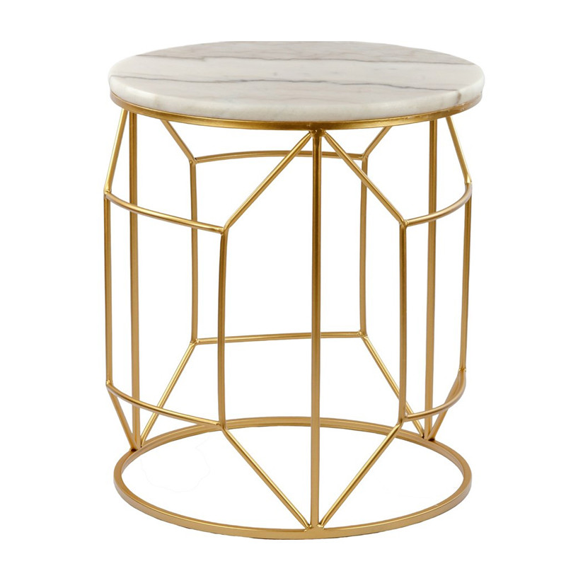 Приставной столик Decorative Table белый мрамор