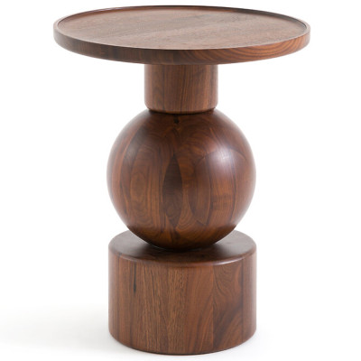 Приставной столик из массива Kobe Dark Wooden Side Table
