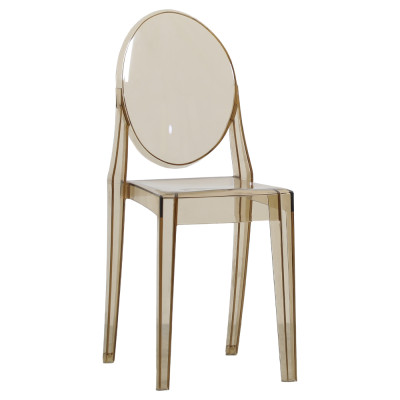 Прозрачный стул с янтарным оттенком LOUIS GHOST CHAIR