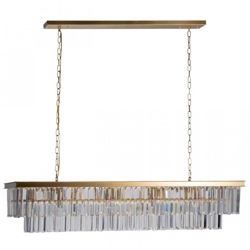 Прямоугольная Люстра Odeon GOLD iron Прозрачное Стекло Длина 120 см