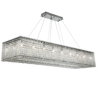 Прямоугольная люстра с хрустальными подвесками Crystal Art Chrome Rectangular Chandelier
