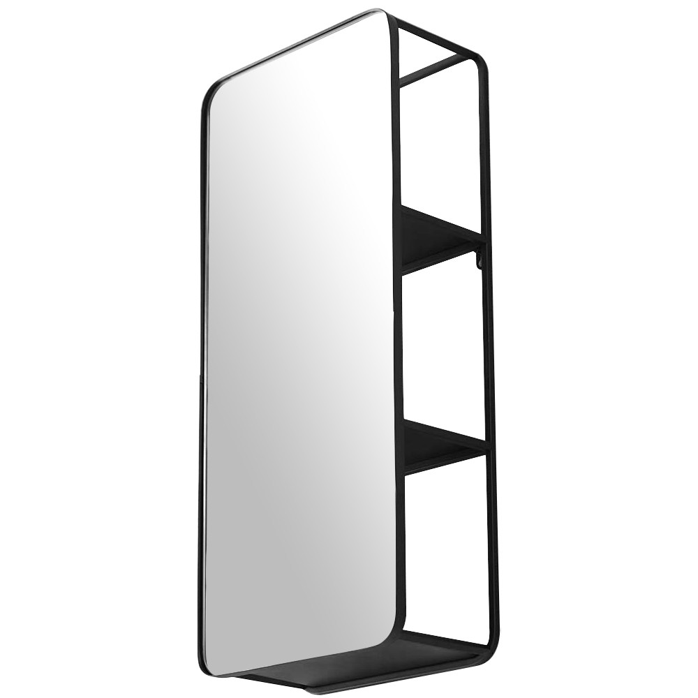 Прямоугольное настенное зеркало с полками Malcolm Industrial Mood Mirror