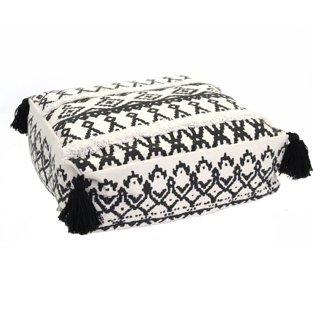 Пуф Black and White Fringe