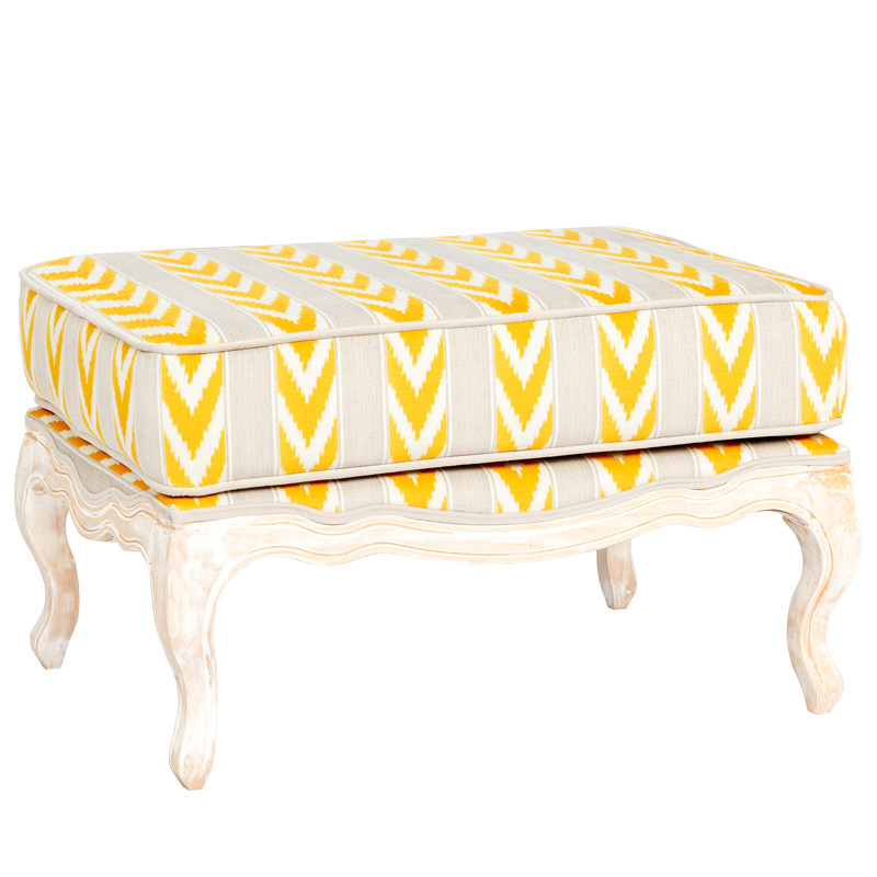 Пуф Ikat Pattern с желтым узором