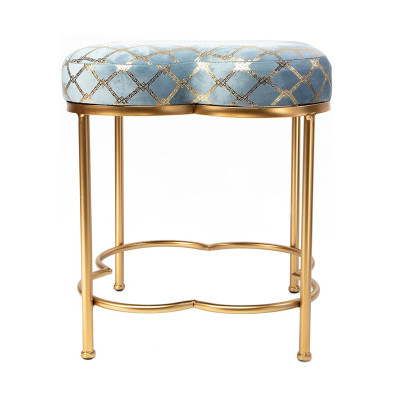 Пуф PUF Frame of Clover & Upholstery Gold Mesh голубой