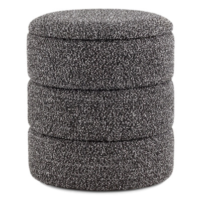 Пуф Three Gray в ткани букле серого цвета