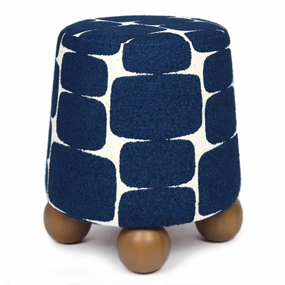 Пуф Wakonda с Круглыми  ножками Синий орнамент