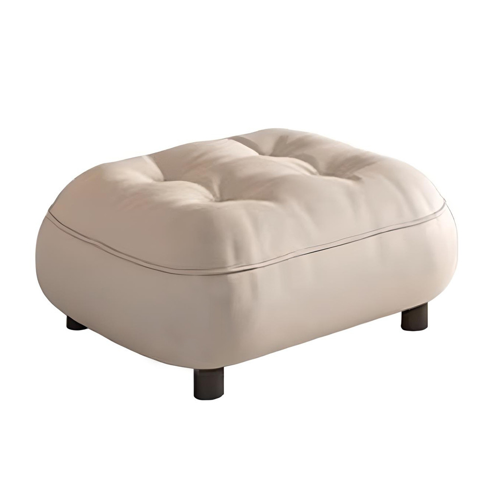 Пуф кожаный с каркасом из массива дерева Furniture Medieval