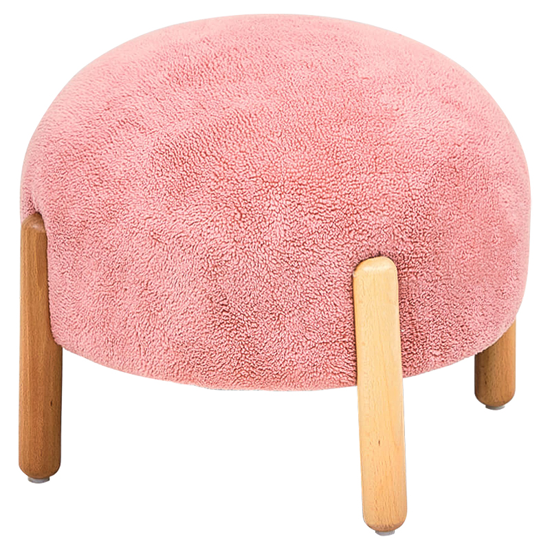 Пуф круглый на деревянных ножках Ralfie Pouf Pink