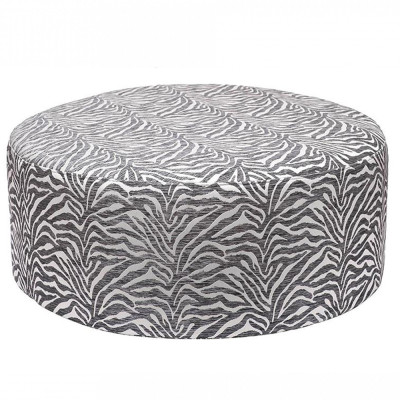 Пуф круглый с принтом Beige Jacquard