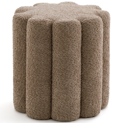 Пуф с обивкой из ткани букле Flo Brown Pouf