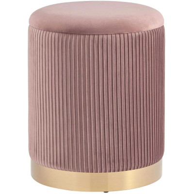 Пуф с ящиком Beatrice розовый Glossy Velor