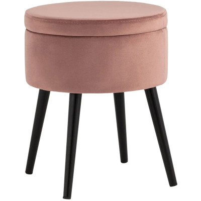 Пуф с ящиком Brianna пыльно-розовый велюр